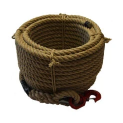 Corde A Poulie Chanvre 40m Boucle Et Crochet Corderies Tournonaises
