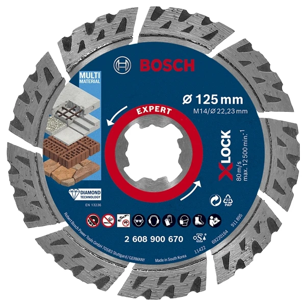 Disque Expert Multimaterial X-Lock D125 Bosch 1 Disque Expert Multimaterial X-Lock D125 Bosch