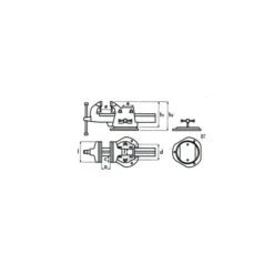 Etau Réglable Serre-tube Base Tourn. Mors 125mm Ouv. 155mm Dolex